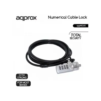 Notebook kábelzár 1.8m PVC borítós 4 számjegyű kód APPROX : APPNCLV2 fotó
