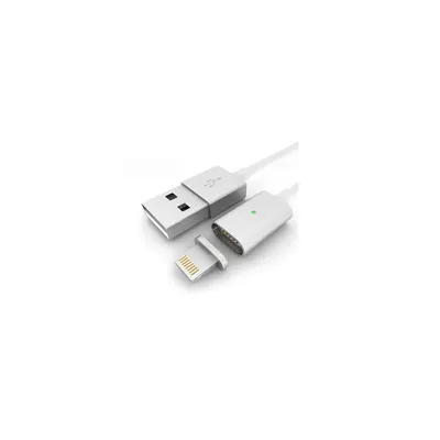 Kábel Mágneses Ezüst; USB-Lightning; Telefonban hagyható mágneses csat : BH52 fotó