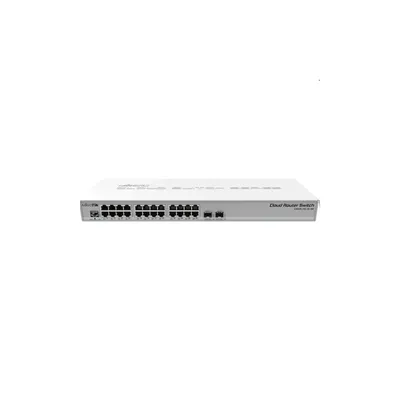 Router 24port MikroTik CRS326-24G-2S+RM 1U 19" 24port GbE LAN 2x SFP+ uplink Cloud Router Switch : CRS326-24G-2S-RM fotó
