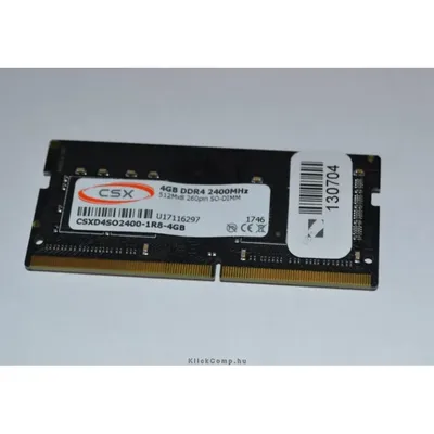 4GB DDR4 notebook memória 2400Mhz 1x4GB CSX Standard : CSXD4SO2400-1R8-4GB fotó