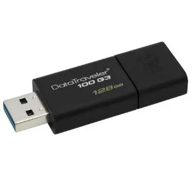 128GB Pendrive USB3.0 fekete Kingston DataTraveler 100 : DT100G3_128GB fotó