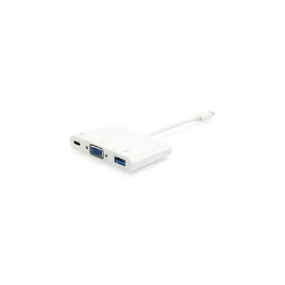 USB-C átalakító VGA,USB-A, USB-C apa/anya 1920x1080, PD : EQUIP-133462 fotó