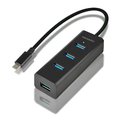 4 port USB Hub USB-C, 4db USB-A 3,2  gyorstöltéssel fekete AXAGON - Már nem forgalmazott termék : HUE-S2C fotó