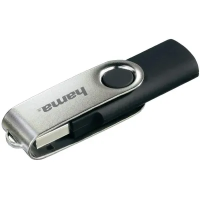 8GB Pendrive USB2.0 fekete Hama Rotate : Hama-90891 fotó