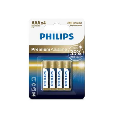 Elem Philips AAA mikro ceruza ultra alkáli LR03 1,5V 4db/BL 1darab : PH-UA-AAA-B4 fotó