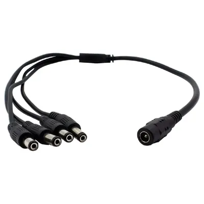 Tápcsatlakozó elosztó 1x aljzat, 4x dugó biztonsági kamerához Walisec - Már nem forgalmazott termék : PSC1-4 fotó