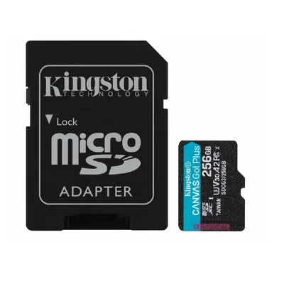 Memória-kártya 256GB SD micro SDXC Class 10 UHS-I U3Kingston Canvas Go! Plus SDCG3/256GB adapterrel : SDCG3_256GB fotó