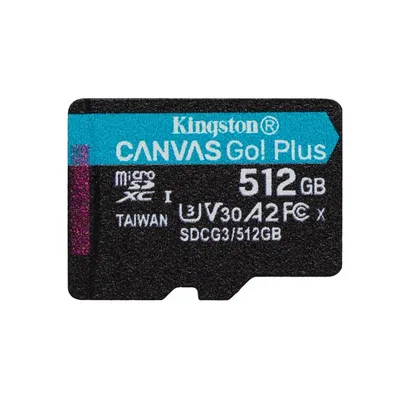 Memória-kártya 512GB SD micro (SDXC Class 10 UHS-I U3)  Kingston Canvas Go! Plus SDCG3/512GBSP : SDCG3_512GBSP fotó