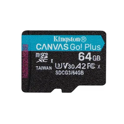 Memória-kártya 64GB SD micro (SDXC Class 10  UHS-I U3) Kingston Canvas Go! Plus SDCG3/64GBSP : SDCG3_64GBSP fotó