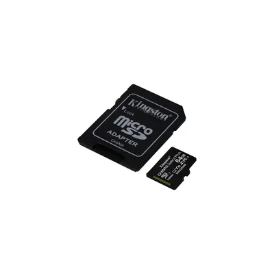 Memória-kártya 64GB SD micro SDXC Class 10 A1 Kingston Canvas Select Plus adapterrel : SDCS2_64GB fotó