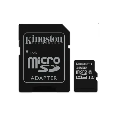 Memória-kártya 32GB SD micro SDHC Class 10  UHS-I Kingston Canvas Select 80R adapterrel : SDCS_32GB fotó