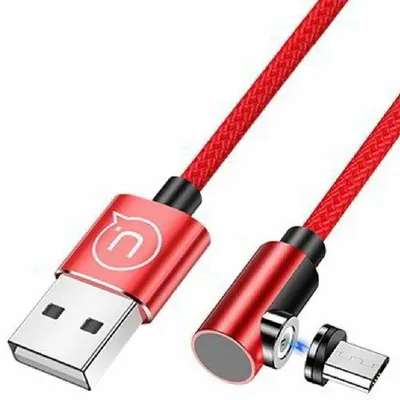 kábel USB2.0 apa to microUSB2.0 apa 1,0m piros mágneses kábel : SJ446USB02 fotó