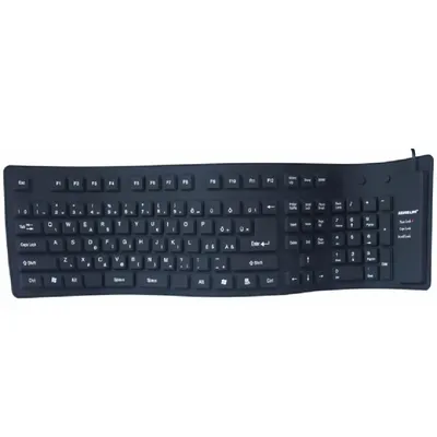 Billentyűzet USB Flexibilis Szilikon 104-gomb Fekete Silverline SK101 - Már nem forgalmazott termék : SK101 fotó