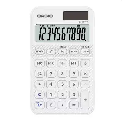 Zsebszámológép, 10 számjegy, CASIO "SL 310 YC", fehér : SL-310-YC-WE fotó