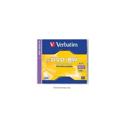 DVD-RW lemez, újraírható, 4,7GB, 4x, normál tok, VERBATIM : VERBATIM-43285 fotó