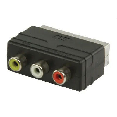 SCART - RCA bemenet adapter, SCART apa - 3x RCA anya, fekete : VLVP31900B fotó