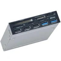 Kártyaolvasó 3,5 helyre 3xUSB 2.0 és 2xUSB 3.0 és eSATA Akasa : AK-ICR-16