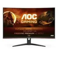 Monitor Ívelt Gaming 31.5 1920x1080 1ms 2xHDMI DisplayPort 240Hz AOC : C32G2ZE_BK