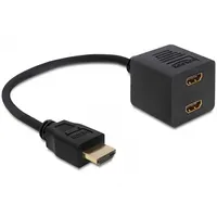 HDMI elosztó adapter 1x apa 2x anya HDMI High Speed Ethernettel Delock : Delock-65226