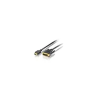 HDMI DVI kábel, aranyozott, 2m harisnyás : EQUIP-119322