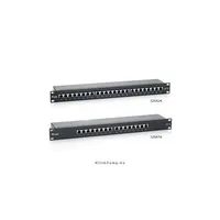 Cat6 patch panel 24 port, 1U, fekete, árnyékolt Delock : EQUIP-326424