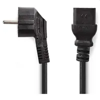 Tápkábel könyökcsatl. dugó - IEC-320-C19, 2m fekete : PCGP10300BK20