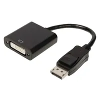 DisplayPort DVI átalakító: DisplayPort apa – DVI-D 24+1 tűs anya 0,2m : VLCP37250B02